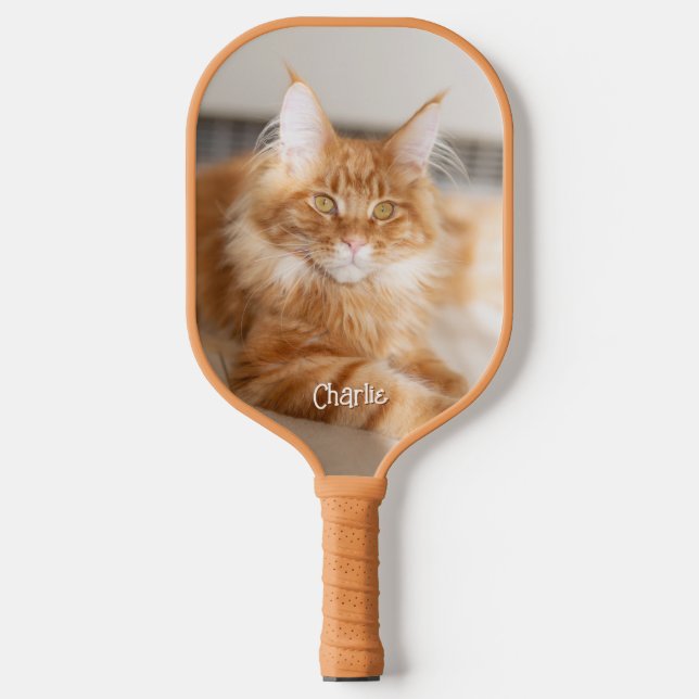 Vertikales Foto der Katze - Name des Niedlichen Sc Pickleball Schläger (Vorderseite)