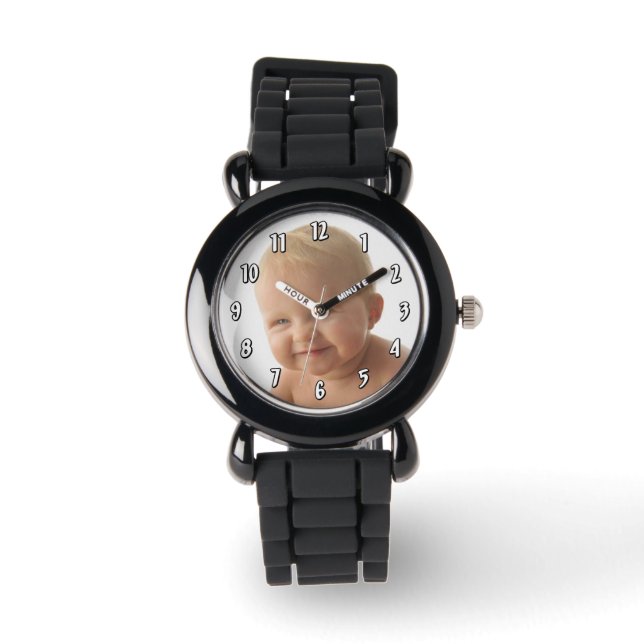 Vertikales Foto einfügen - Zahlenvorlage Armbanduhr (Vorderseite)