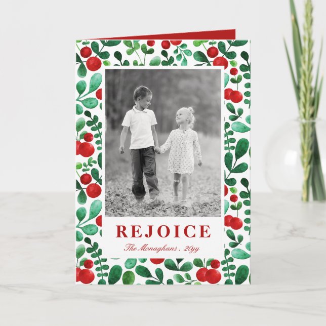 Vertikales Foto Fresh Berries Feiertagskarte (Vorderseite)