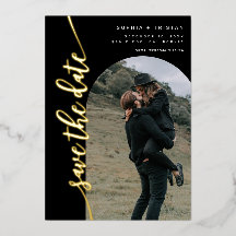Vertikales Foto Save the Date schwarz