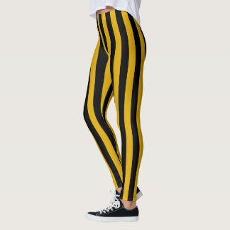 Vertikales Gold und schwarze Streifen Leggings