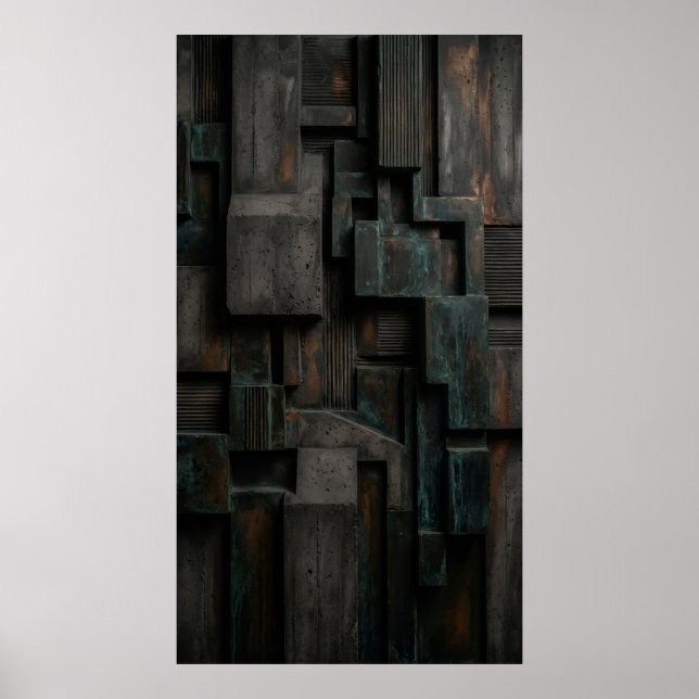 Vertikales Industrie-Blocks-Plakat Poster (Vorne)