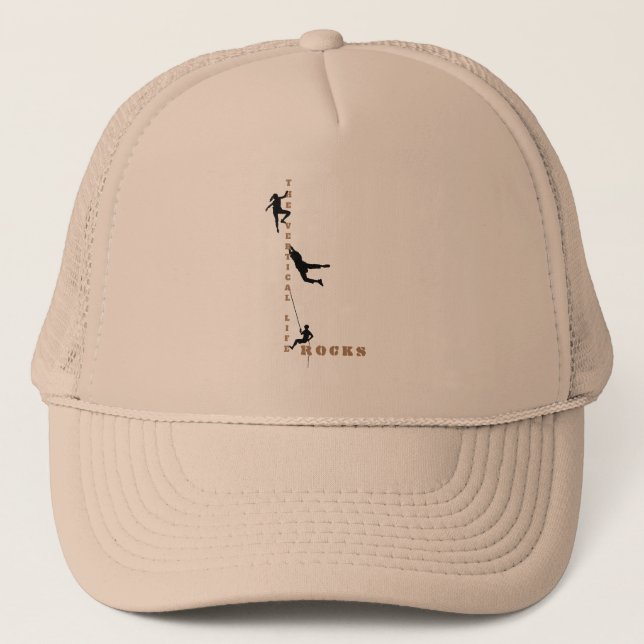 Vertikales Leben - Rock Climbing Design Trucker H Truckerkappe (Vorderseite)