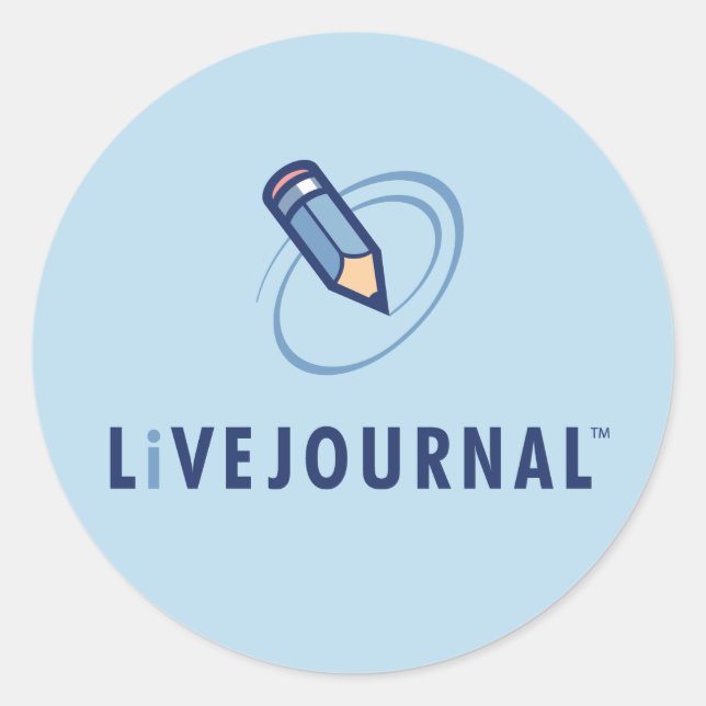 Vertikales LiveJournal-Logo Runder Aufkleber (Vorderseite)