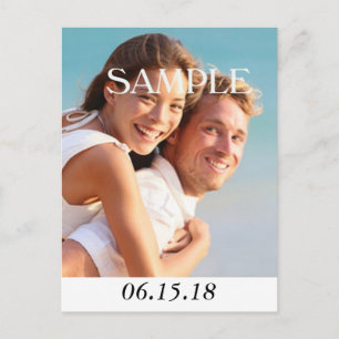 Vertikales modernes Foto Save the Date Hochzeit Ankündigungspostkarte