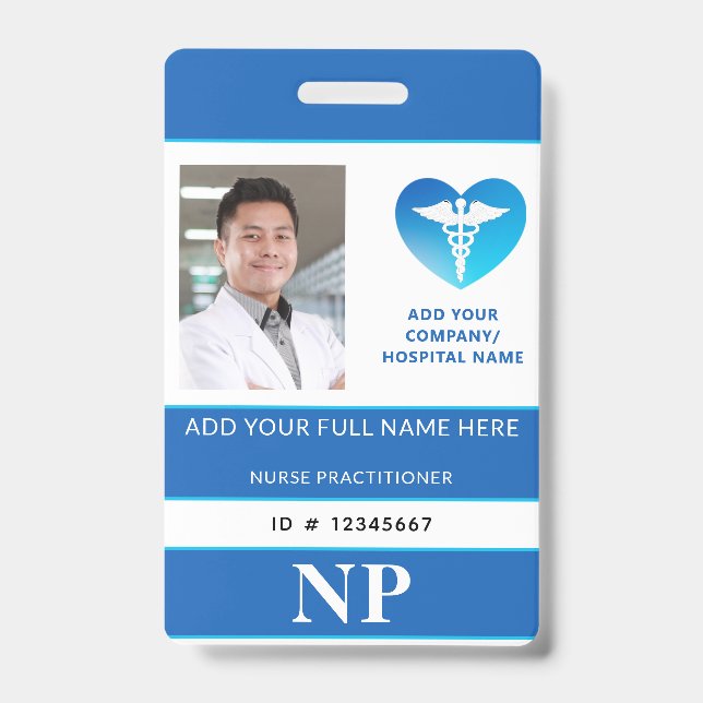 Vertikales NP, Krankenpfleger, Foto-ID Ausweis (Front)