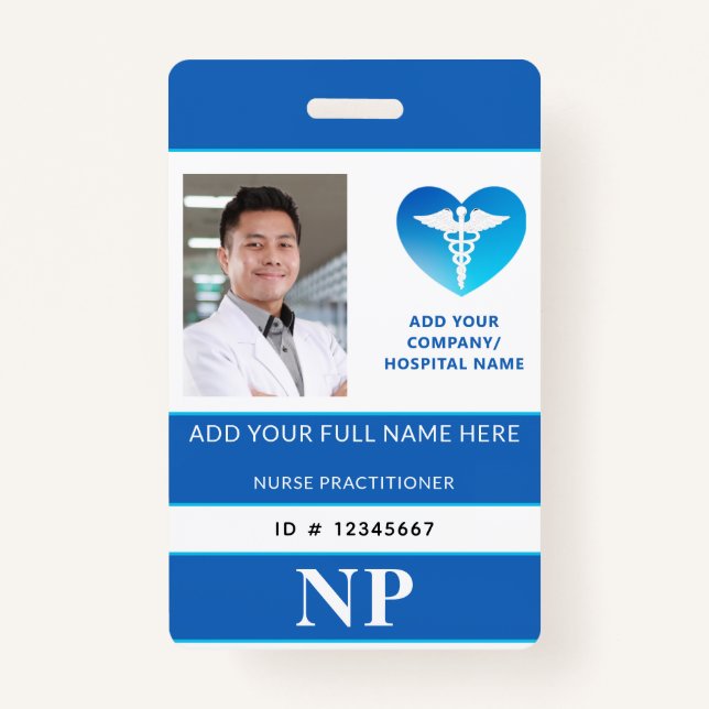 Vertikales NP, Krankenpfleger, Foto-ID Ausweis (Vorderseite)