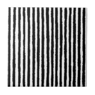 Vertikales Schwarz-Weiß-BW-Muster des Retro-Strei Fliese
