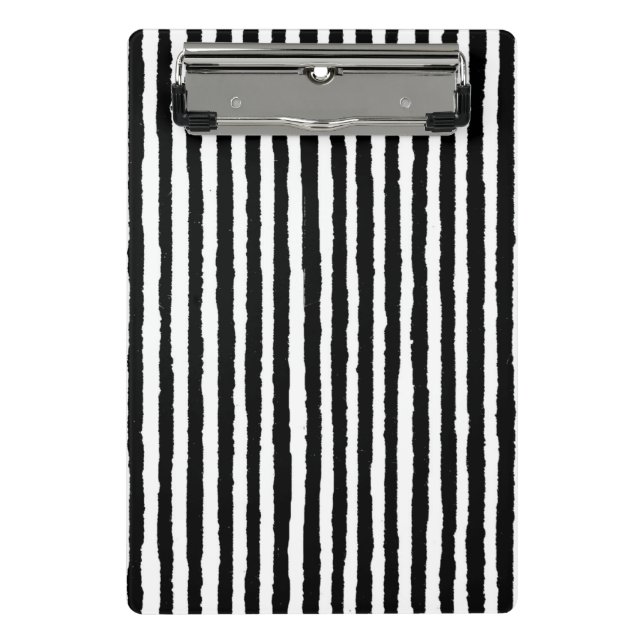 Vertikales schwarzes und weißes BW-Muster für Retr Mini Klemmbrett (Vorderseite)