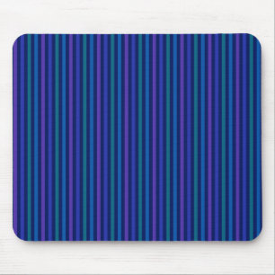 Vertikales Streifenmuster Blau Grün Lila Mousepad
