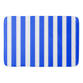Vertikales Stricksegler Blau- und Weißmuster Badematte