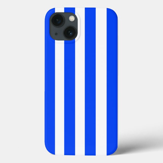 Vertikales Stricksegler Blau- und Weißmuster Case-Mate iPhone Hülle (Rückseite)