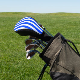 Vertikales Stricksegler Blau- und Weißmuster Golf Headcover