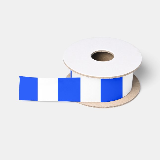 Vertikales Stricksegler Blau- und Weißmuster Satinband (Spule)