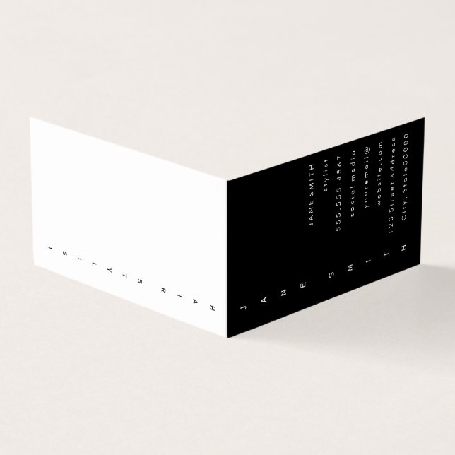Vertikales Textdesign Visitenkarten (Vorderseite)