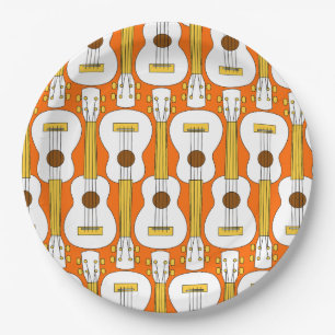 Vertikales Ukulele-Muster Pappteller