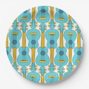 Vertikales Ukulele-Muster Pappteller
