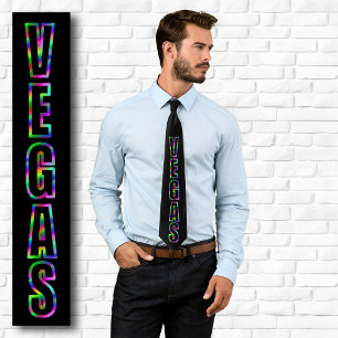 Vertikales VEGAS Neon Graphic Black Krawatte
