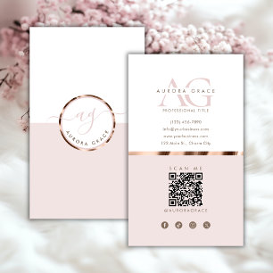Vertikales White Rose Gold Grace Visitenkarte