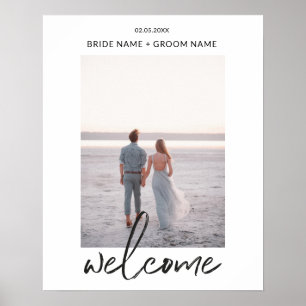 Vertikales Willkommensschild für die Hochzeit Poster