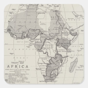 Vertrag-Karte von Afrika Quadratischer Aufkleber