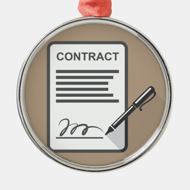 Vertrags-Ikone Silbernes Ornament (Vorne)