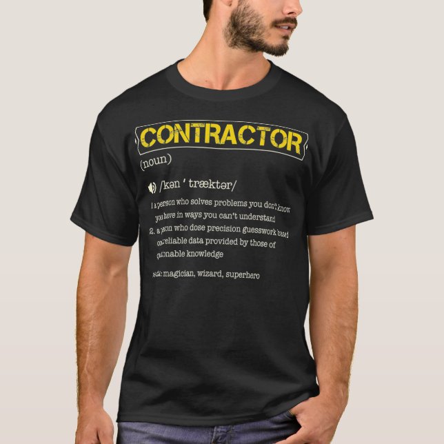 Vertragsdefinition Konstruktion — Funny Gift Hand T-Shirt (Vorderseite)