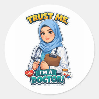 Vertrau mir, ich bin ein Hijabi-Arzt-Aufkleber Runder Aufkleber