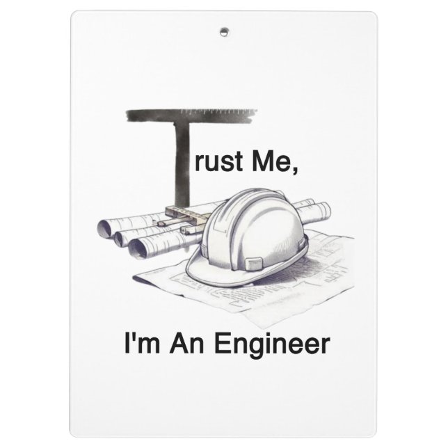 Vertrau mir, ich bin Ingenieur Klemmbrett (Rückseite)