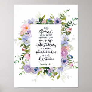 Vertraue auf den Herrn Blumendekor   Poster