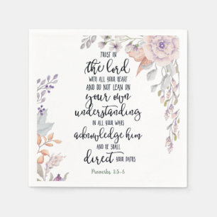 Vertraue auf den Herrn Blumenschmuck Serviette