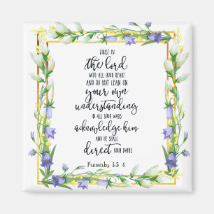 Vertraue auf den Herrn floral   Magnet