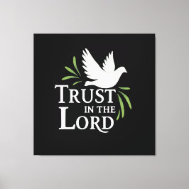 Vertraue auf den Herrn Weiße Taube Christliche Fla Leinwanddruck