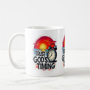 Vertraue auf Gottes Zeitplanung, T-Shirt für Männe Kaffeetasse