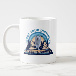 Vertraue Deinen Instinkten Arktischer Wolf Abenteu Jumbo-Tasse