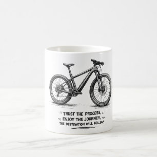 Vertraue dem Prozess Radfahren Skizze Fahrrad Moti Kaffeetasse