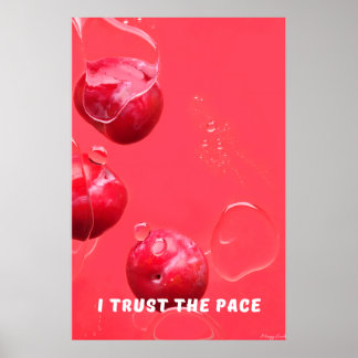 Vertraue dem Tempo: Crimson Cherry Zen Wandkunst Poster