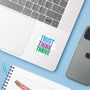 Vertraue, Denke, Gewinne – Motivationszitat-Design Aufkleber
