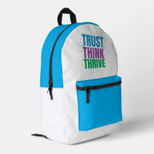 Vertraue, Denke, Gewinne – Motivationszitat-Design Bedruckter Rucksack