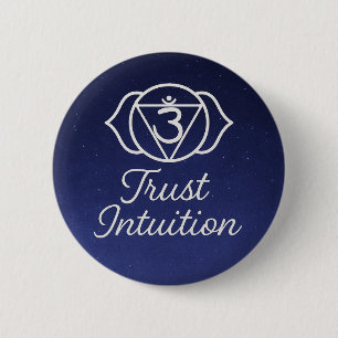 Vertraue der Intuition Drittes Auge Chakra Spiritu Button