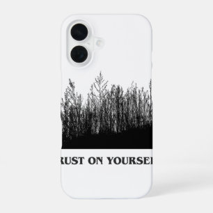 "Vertraue Dir Selbst" Wald-Silhouette Handyhülle iPhone 16 Hülle