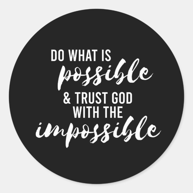 Vertraue Gott, der Christlich Inspiriere Runder Aufkleber (Vorderseite)
