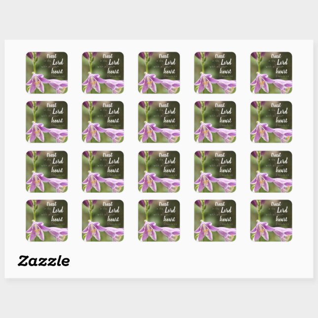 "Vertraue in den Herrn" Blume Foto Stickers (Blatt)