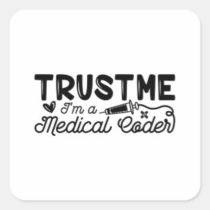 Vertraue mir, dass ich ein ICD-Programmier-Coding Quadratischer Aufkleber