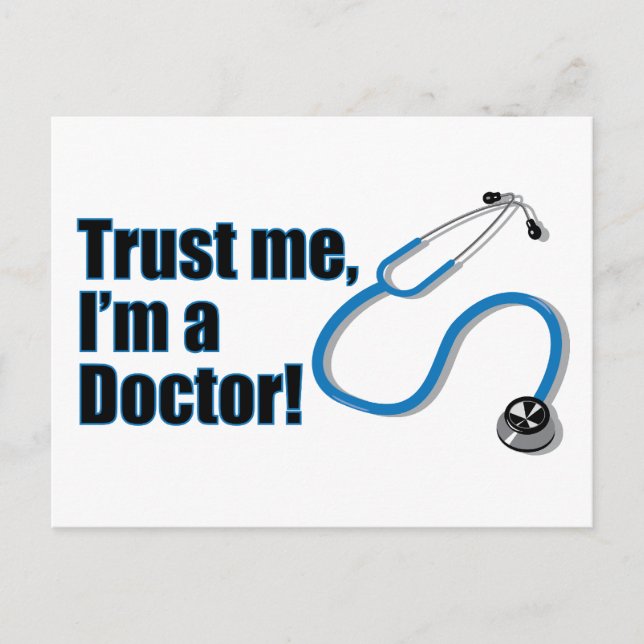 Vertraue mir Ich bin Doktor Stethoscope Postcard Postkarte (Vorderseite)