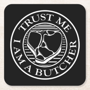 Vertraue mir, ich bin ein Butcher-T-Bone Rechteckiger Pappuntersetzer