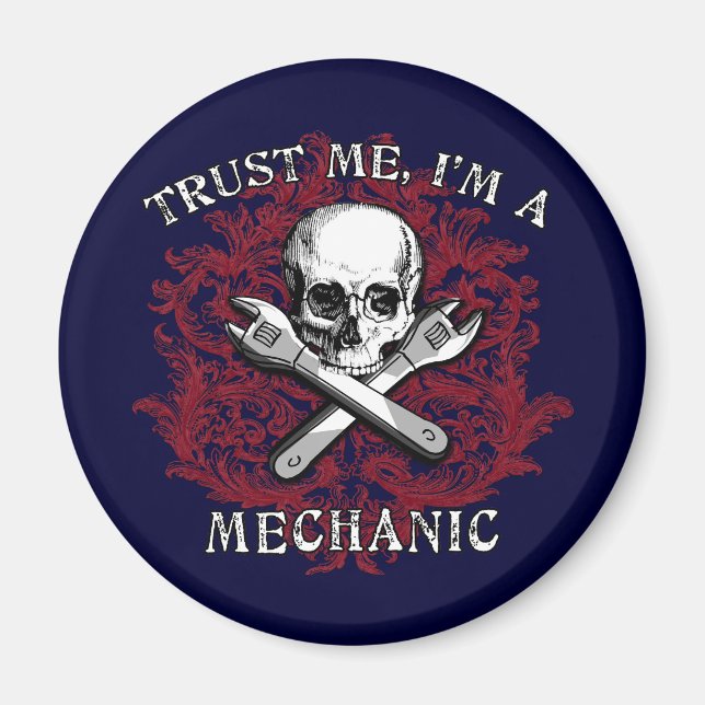 Vertraue mir, ich bin ein Mechanikkleid, Reisemugs Magnet (Vorne)
