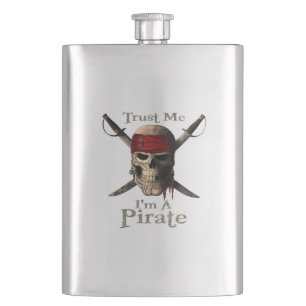 Vertraue mir, ich bin ein Piratenschädel und Schwe Flachmann
