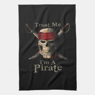 Vertraue mir, ich bin ein Piratenschädel und Schwe Geschirrtuch
