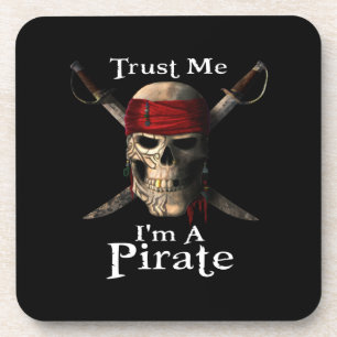 Vertraue mir, ich bin ein Piratenschädel und Schwe Getränkeuntersetzer